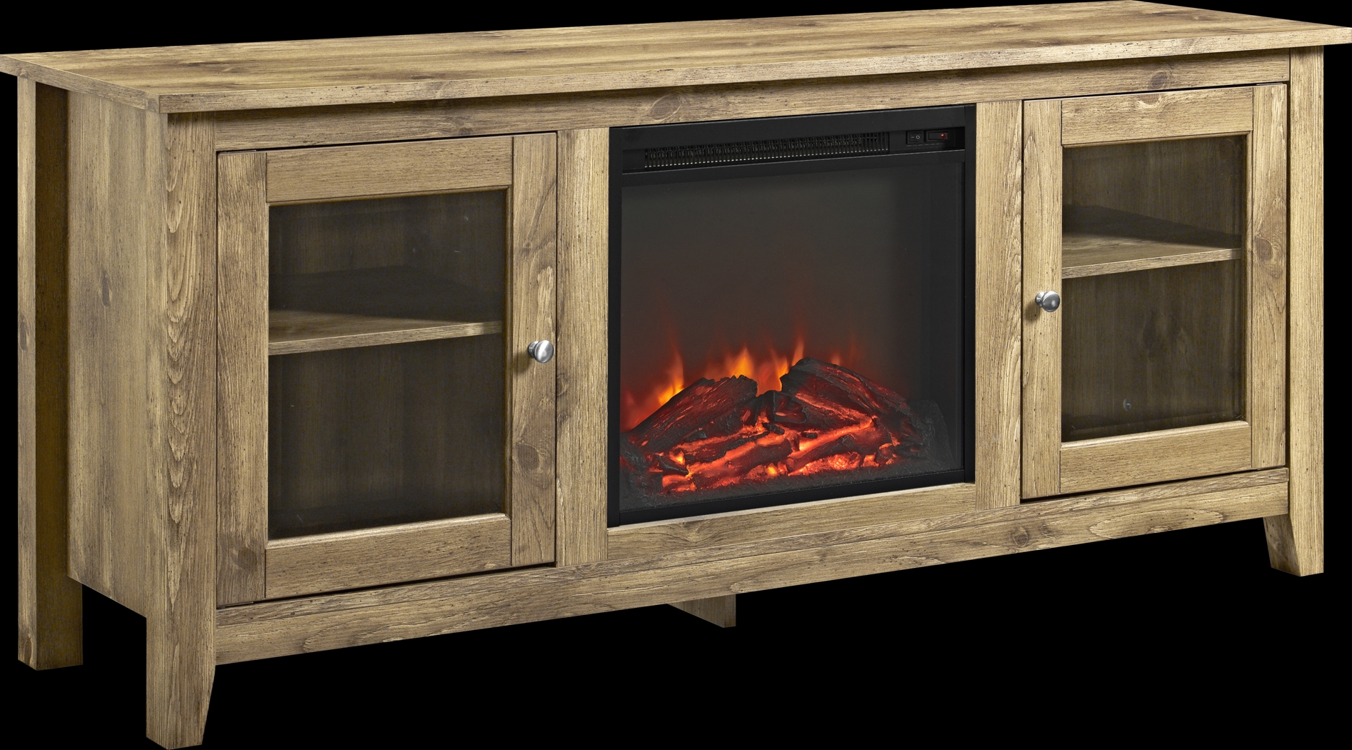 Blaize Natural 58 in. Console with Electric Fireplace - Thumbnail - Image 2