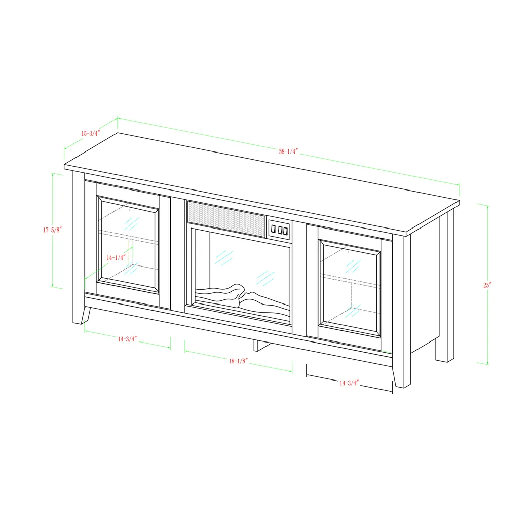 Blaize Natural 58 in. Console with Electric Fireplace - Image 7