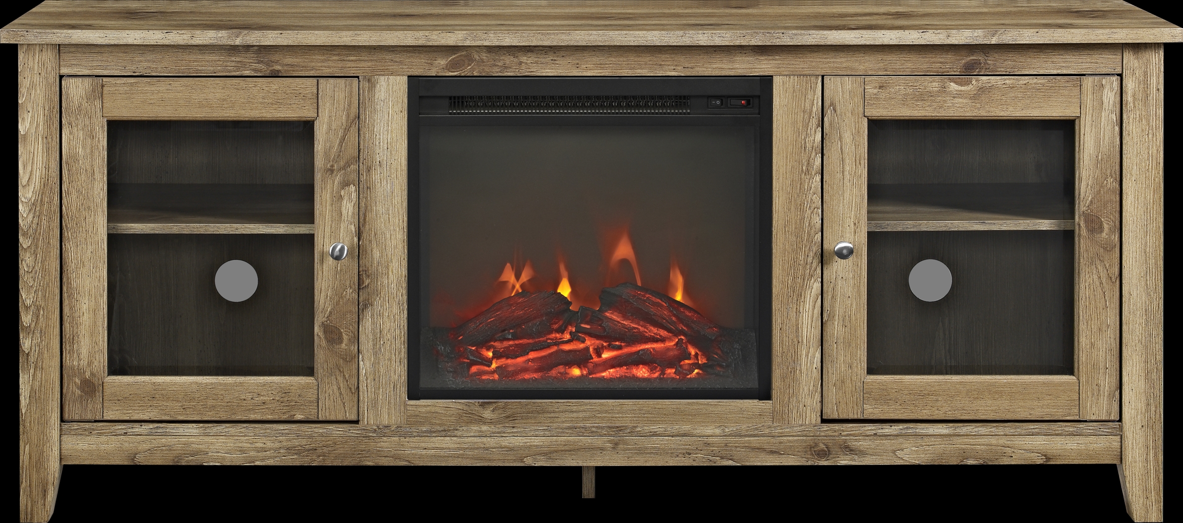 Blaize Natural 58 in. Console with Electric Fireplace - Thumbnail - Image 1