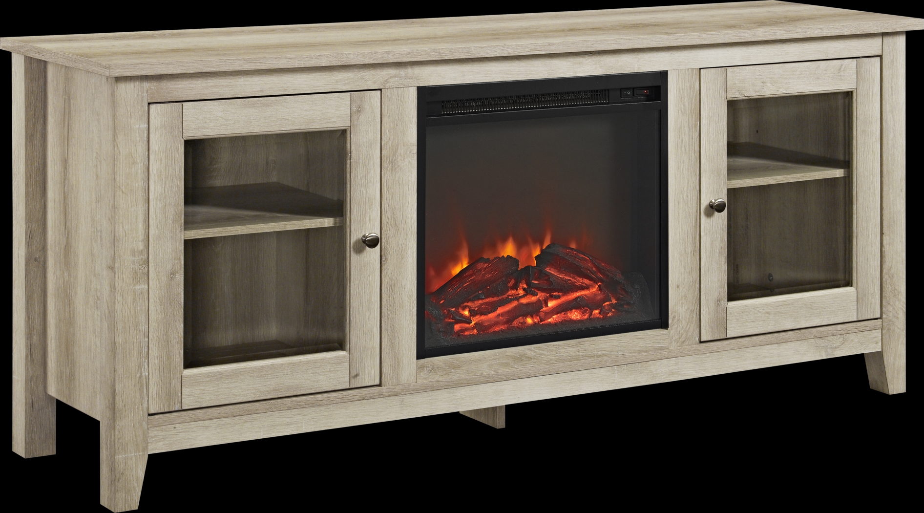 Blaize White 58 in. Console with Electric Fireplace - Thumbnail - Image 2