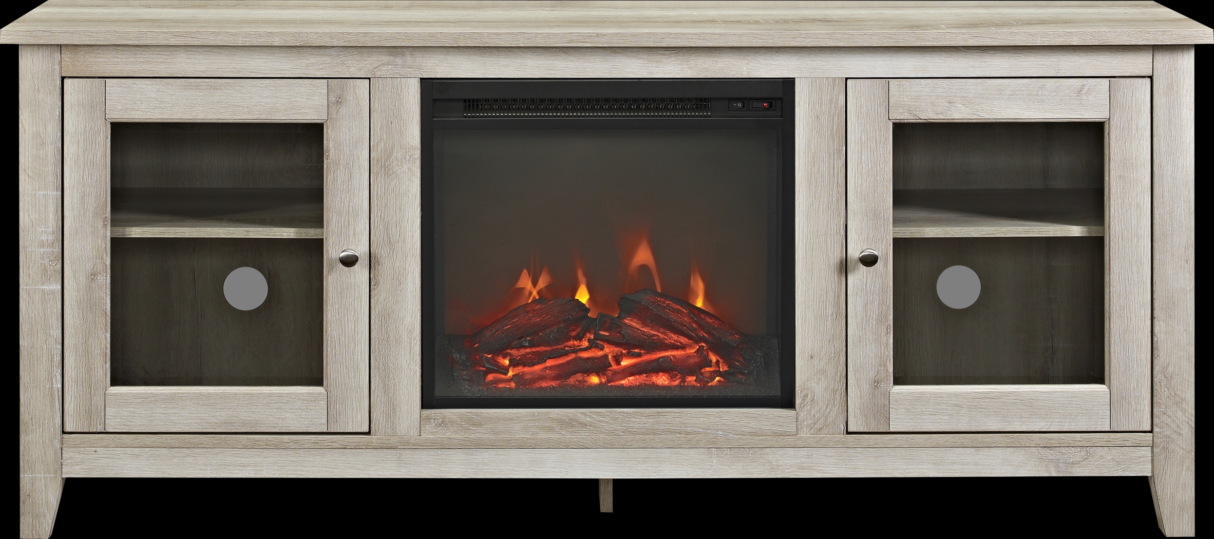 Blaize White 58 in. Console with Electric Fireplace - Thumbnail - Image 1