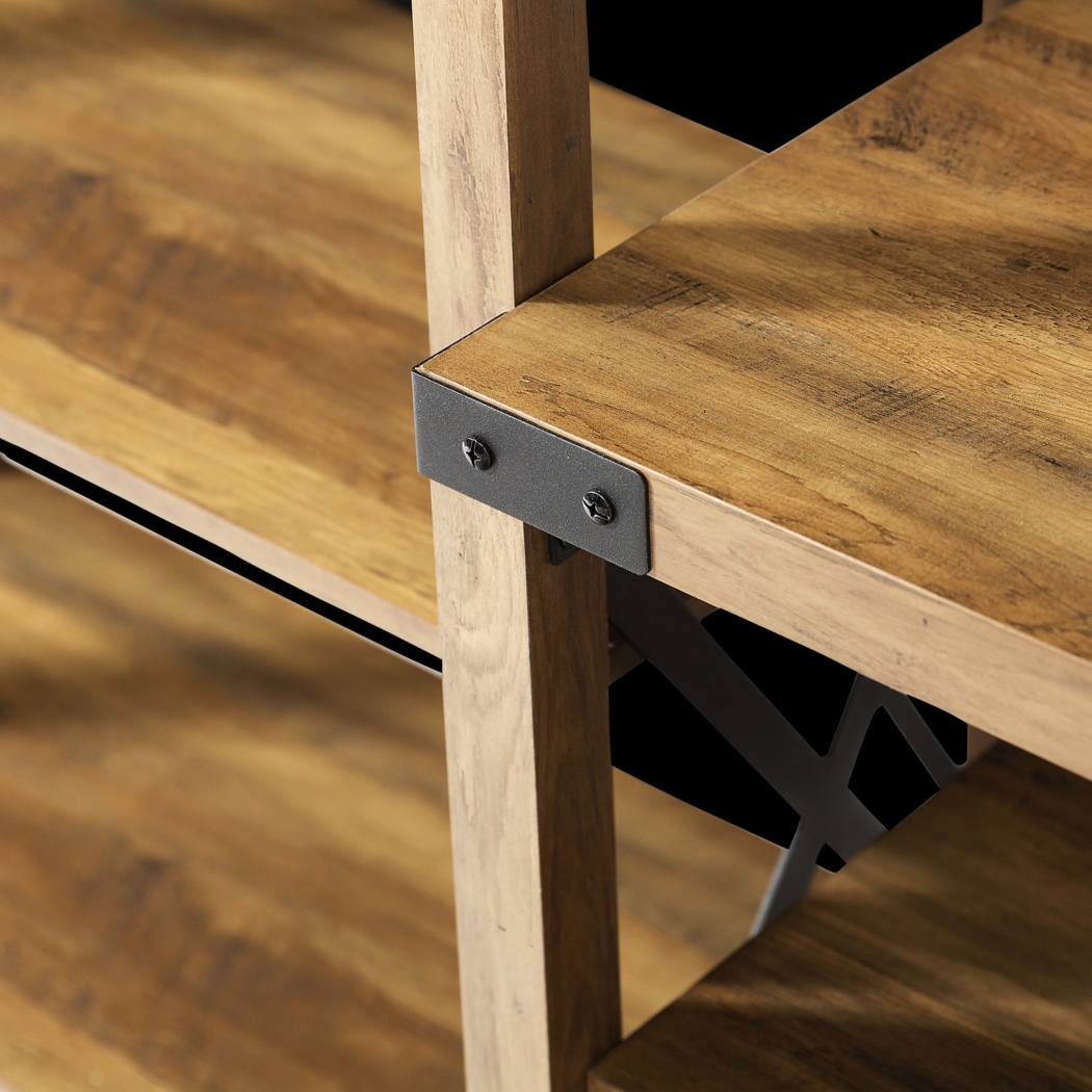 Blakewood Brown 60 in. Console, With Electric Fireplace - Thumbnail - Image 3