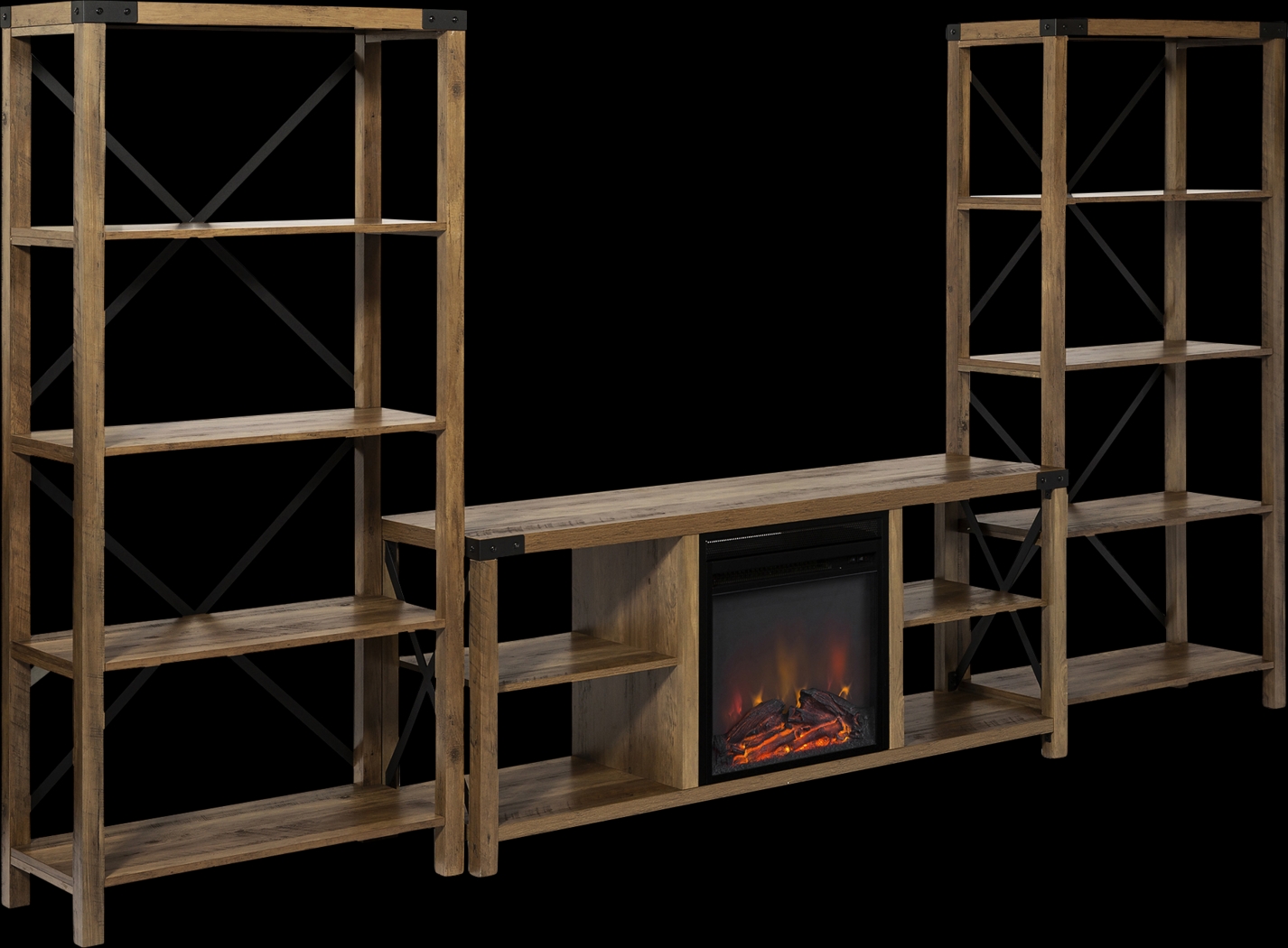 Blakewood Brown 60 in. Console, With Electric Fireplace - Thumbnail - Image 1