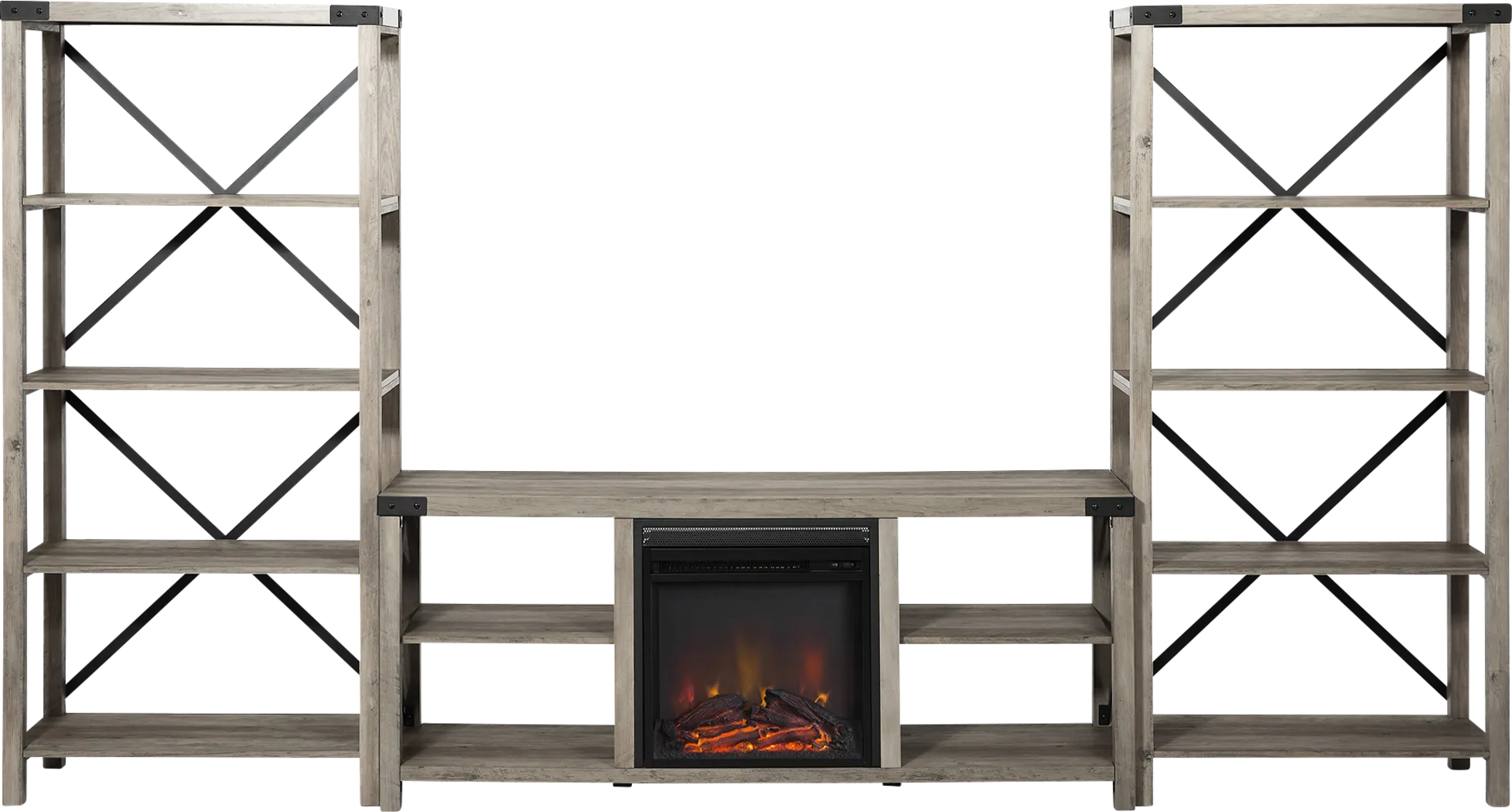 Blakewood Gray 60 in. Console, With Electric Fireplace - Thumbnail - Image 2
