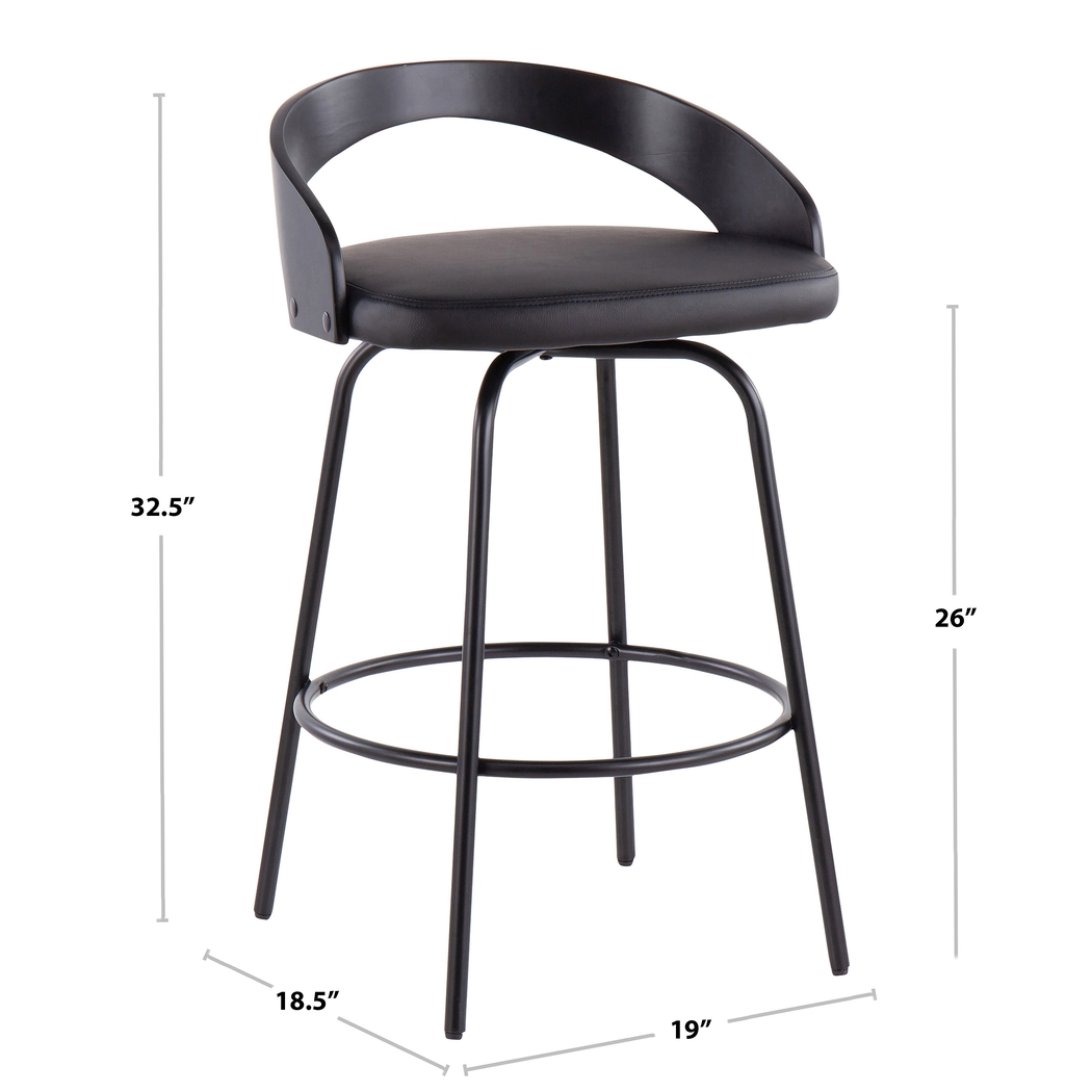 Blakistone Black Counter Height Swivel Stool Set of 2 - Thumbnail - Image 8