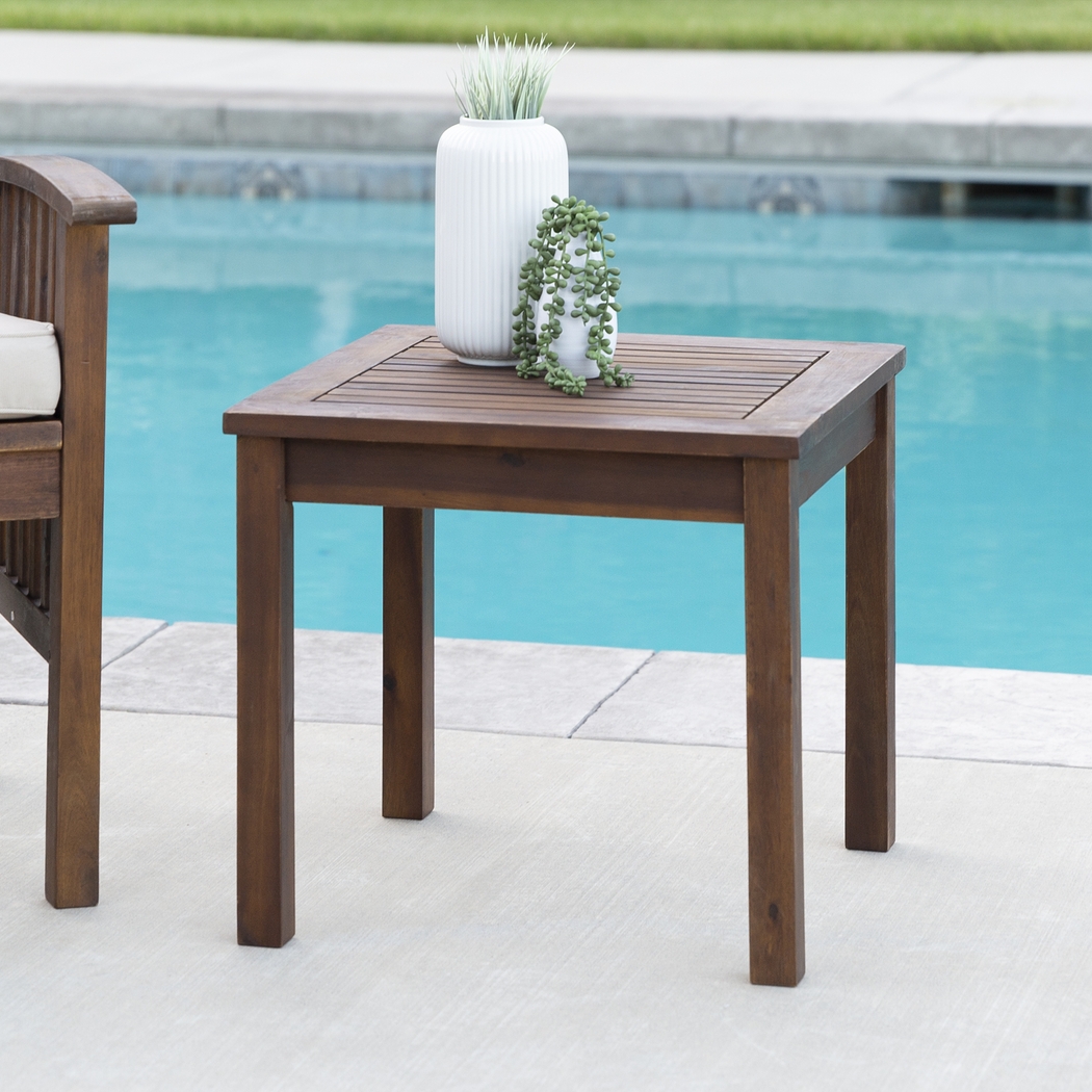 Blandin Dark Brown Outdoor End Table - Thumbnail - Image 4