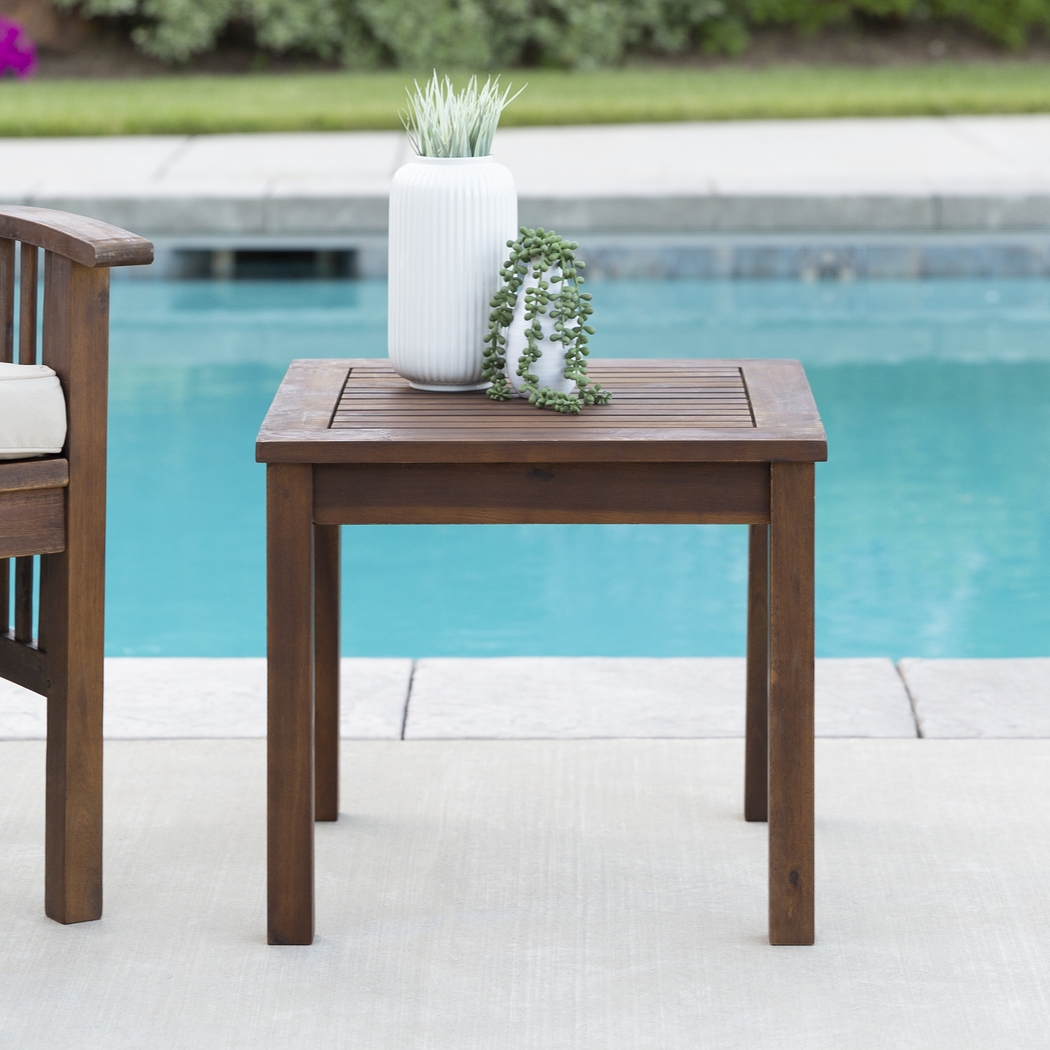 Blandin Dark Brown Outdoor End Table - Thumbnail - Image 5