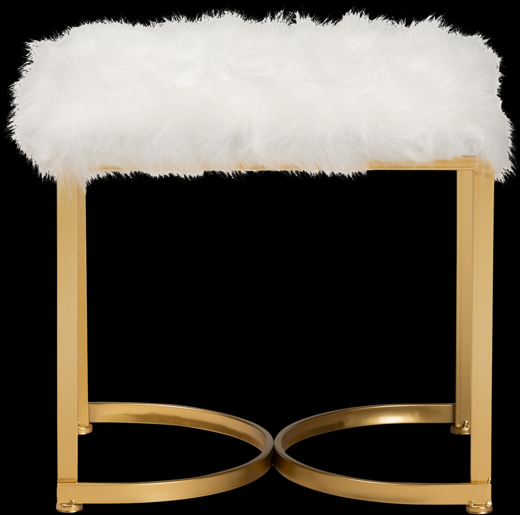 Blandsford White Ottoman - Thumbnail - Image 2