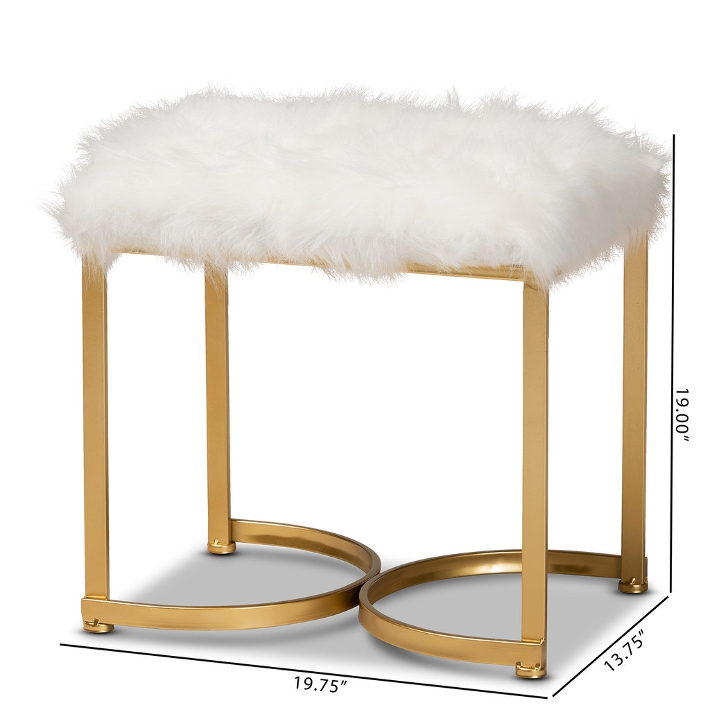 Blandsford White Ottoman - Thumbnail - Image 8