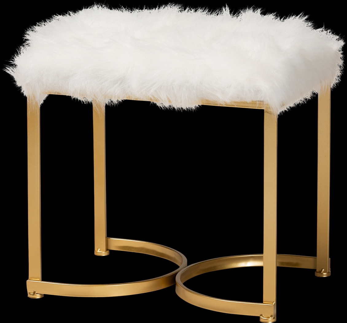 Blandsford White Ottoman - Thumbnail - Image 1