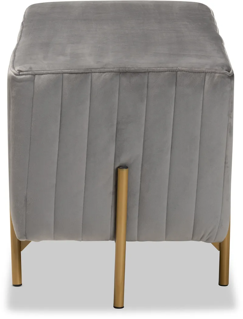 Blanning Gray Ottoman - Thumbnail - Image 3