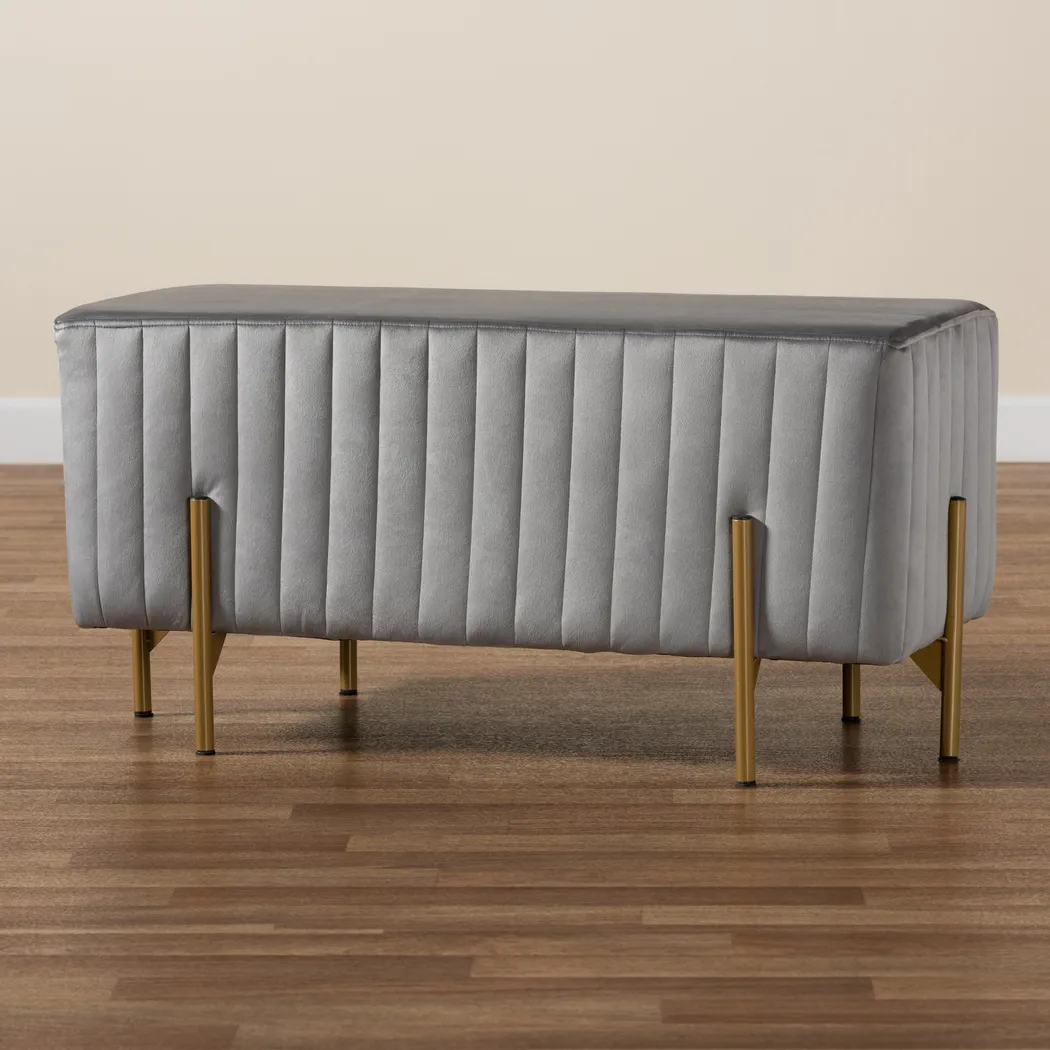 Blanning Gray Ottoman - Thumbnail - Image 6