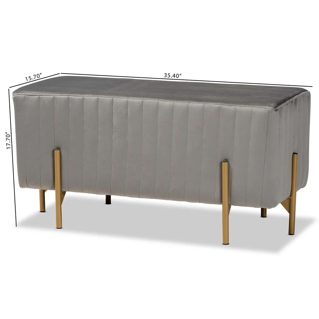 Blanning Gray Ottoman - Thumbnail - Image 8