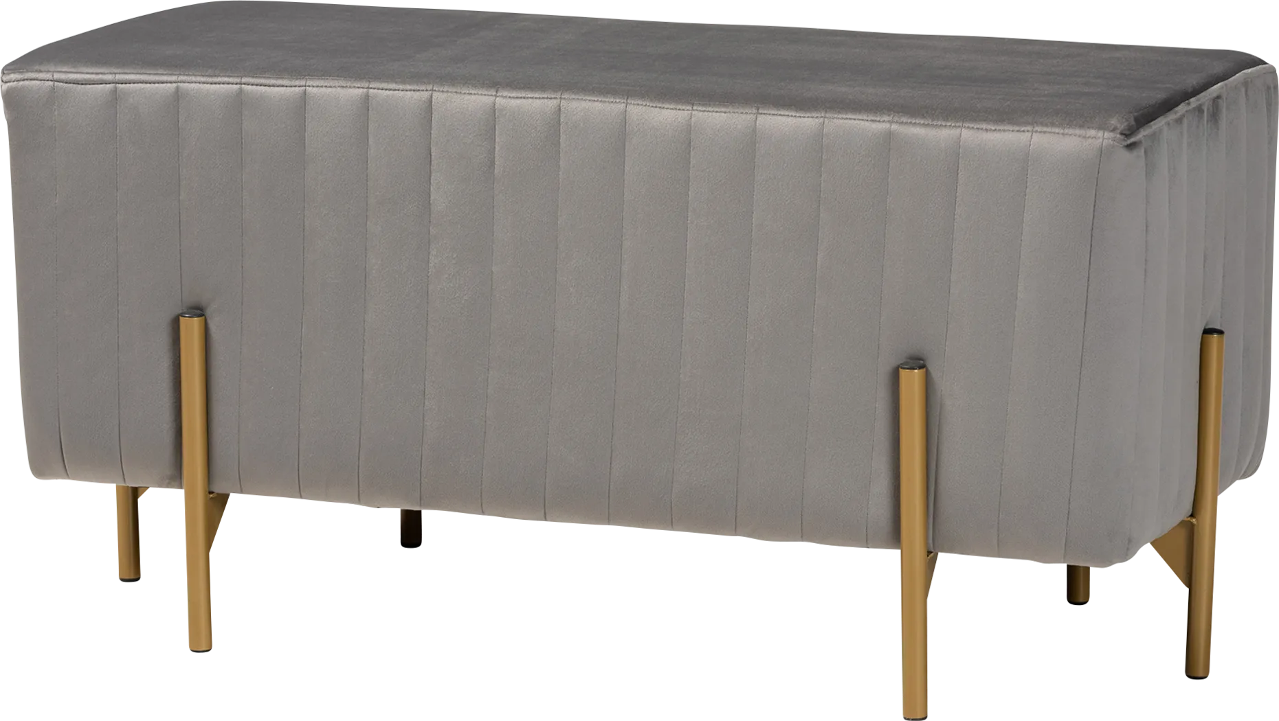 Blanning Gray Ottoman - Thumbnail - Image 1