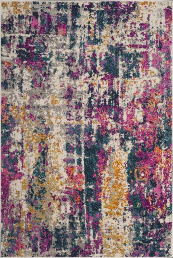 Blanton Rowe Blue 4' x 6' Rug - Thumbnail - Image 1