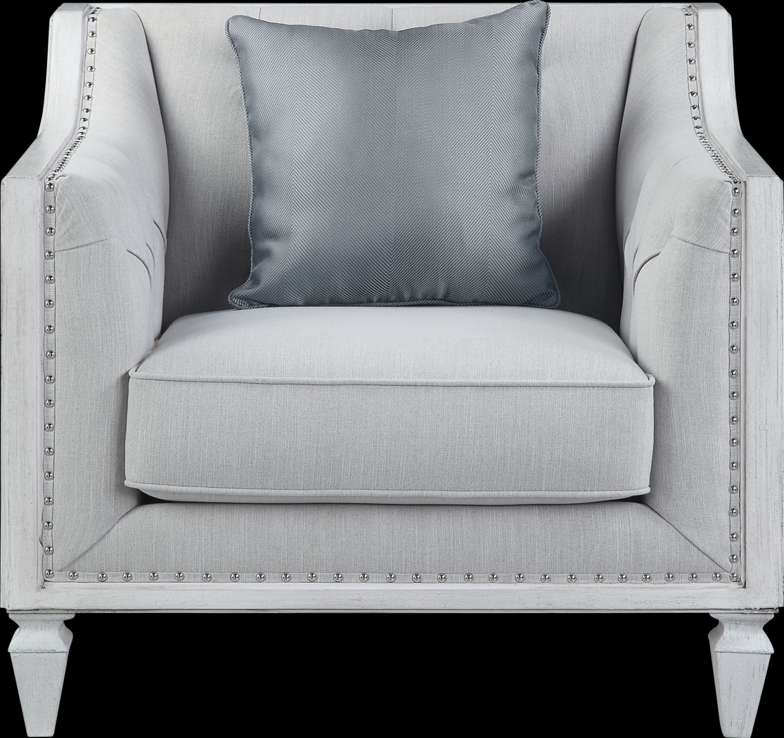Blinn Light Gray Accent Chair with Pillow - Thumbnail - Image 3
