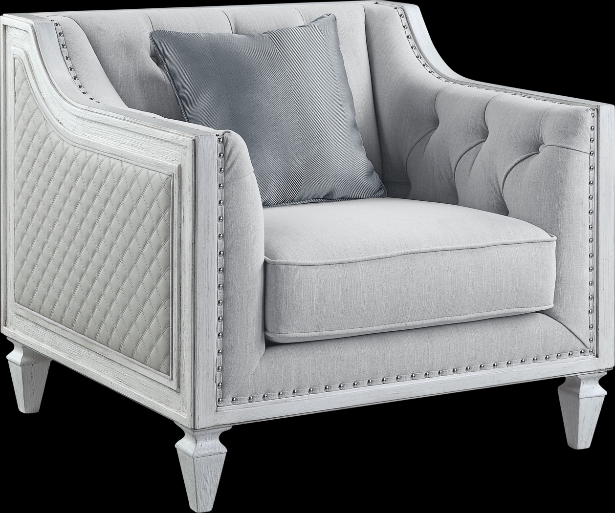 Blinn Light Gray Accent Chair with Pillow - Thumbnail - Image 1