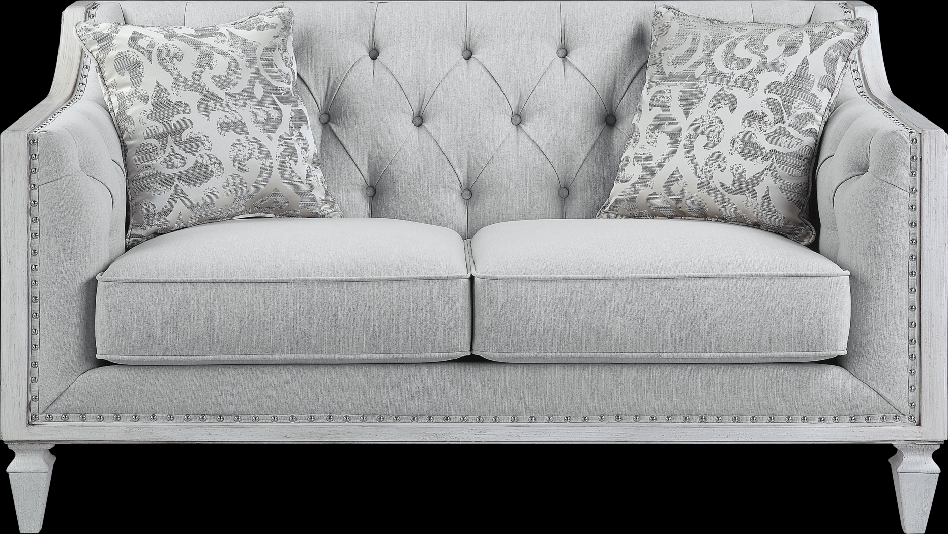 Blinn Light Gray Loveseat with Two Pillows - Thumbnail - Image 3