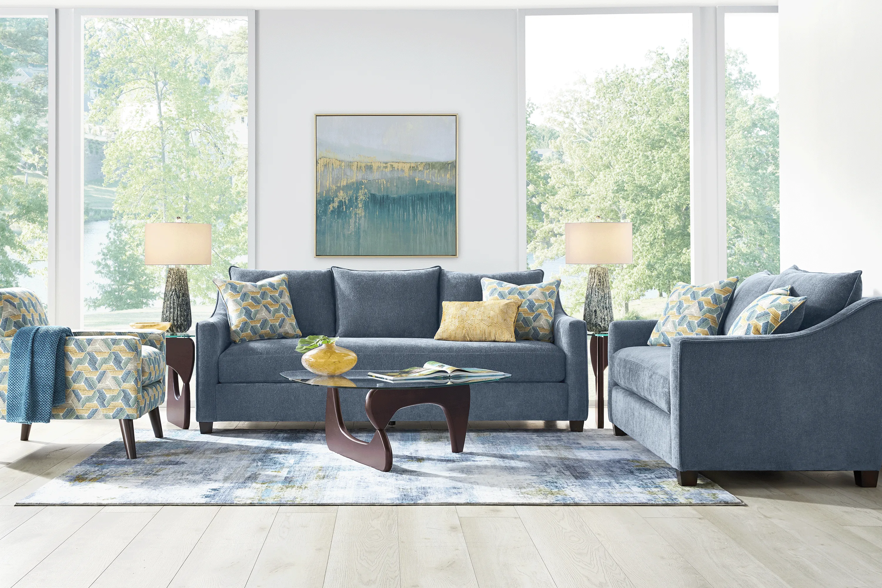 Bloomington Denim 7 Pc Living Room - Thumbnail - Image 1