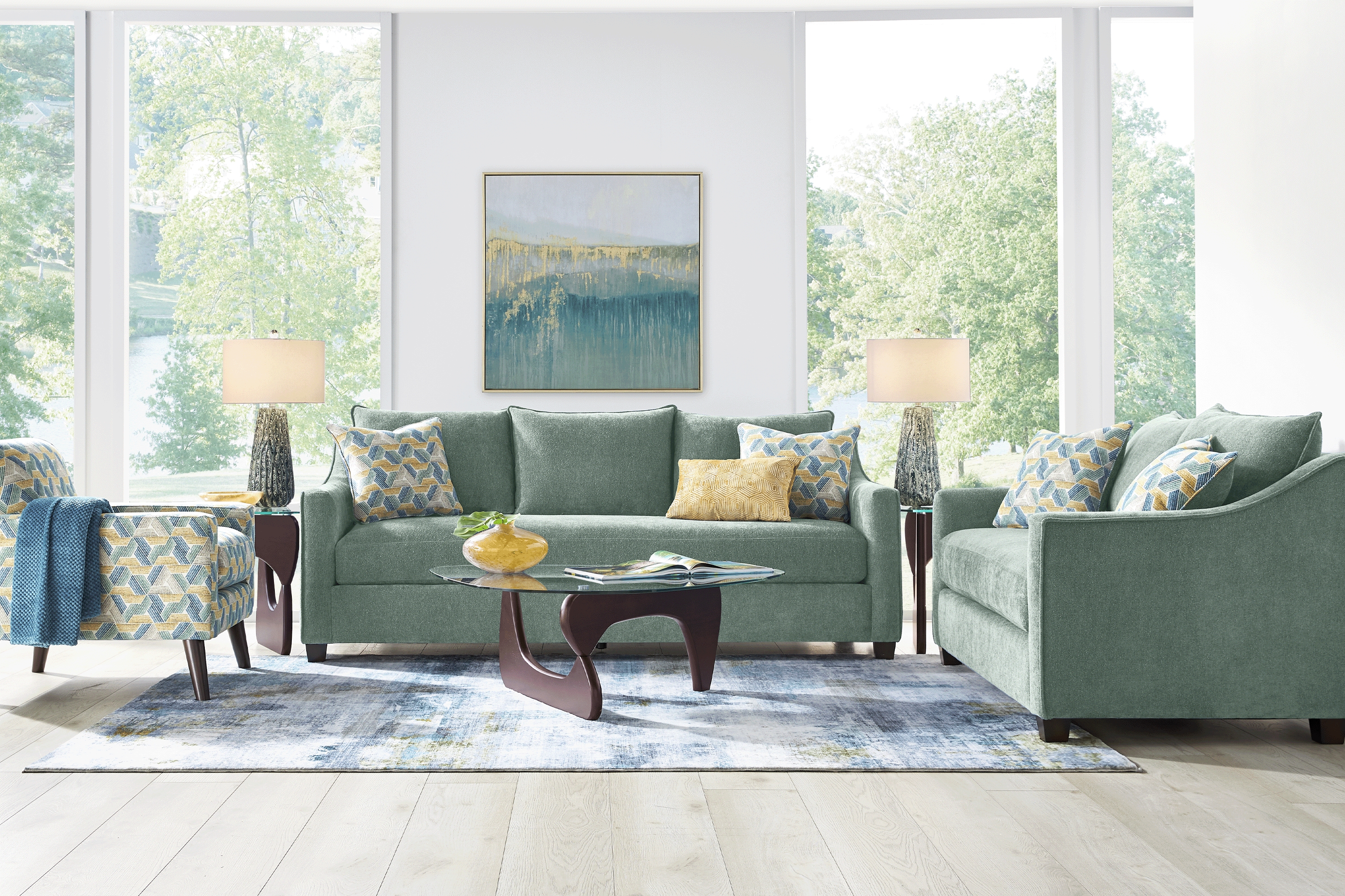 Bloomington Seafoam 8 Pc Living Room - Thumbnail - Image 1