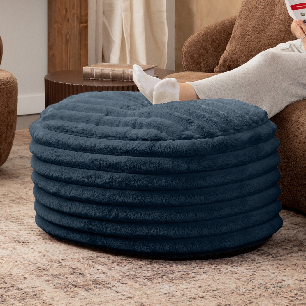 Blossi Blue Large Pouf - Thumbnail - Image 2