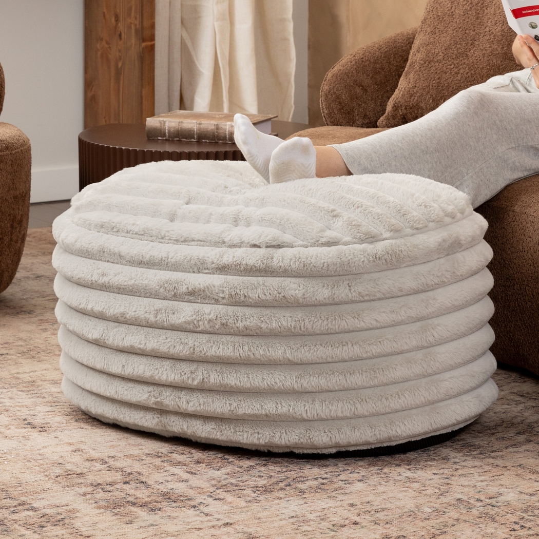 Blossi Gray Large Pouf - Thumbnail - Image 2