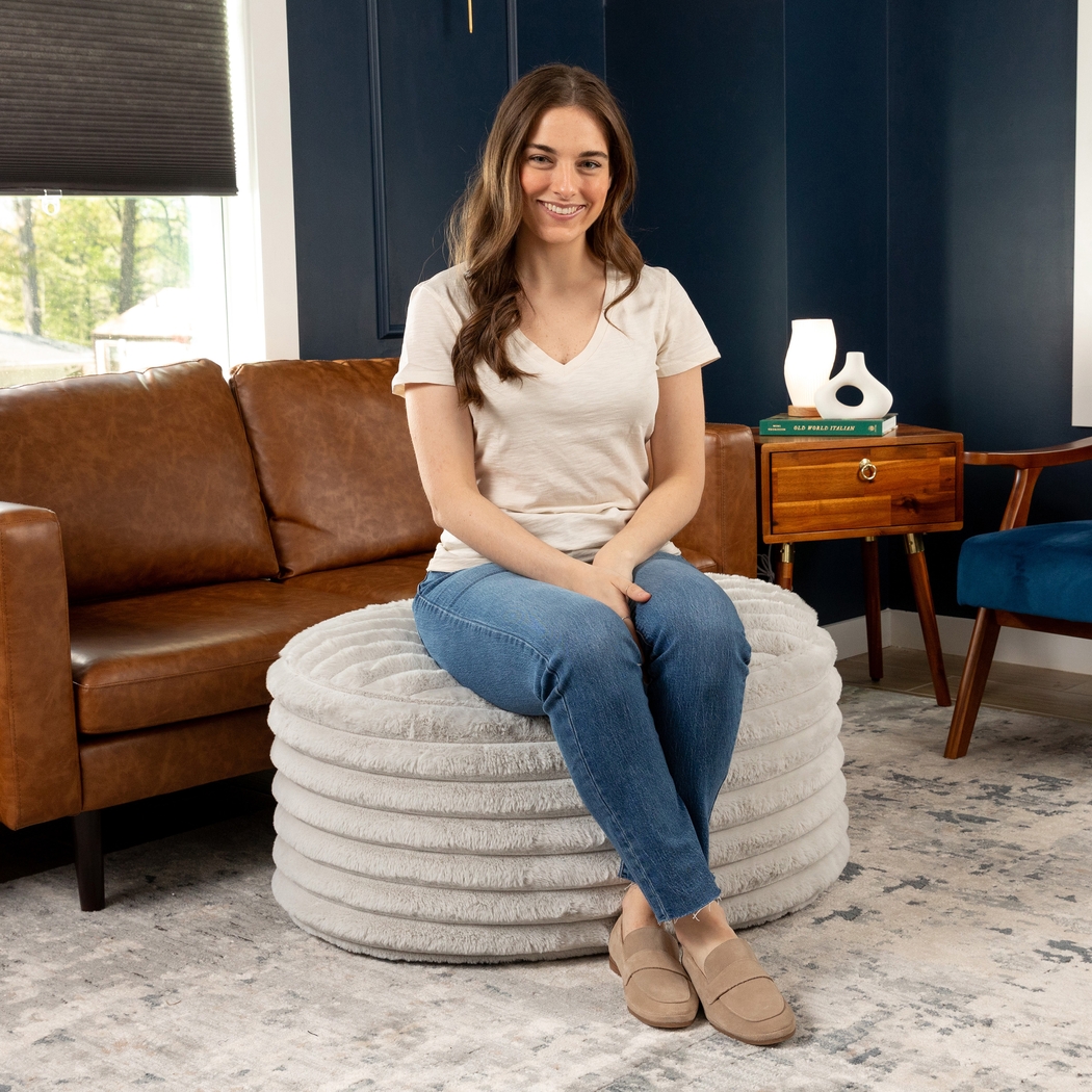 Blossi Gray Large Pouf - Thumbnail - Image 4