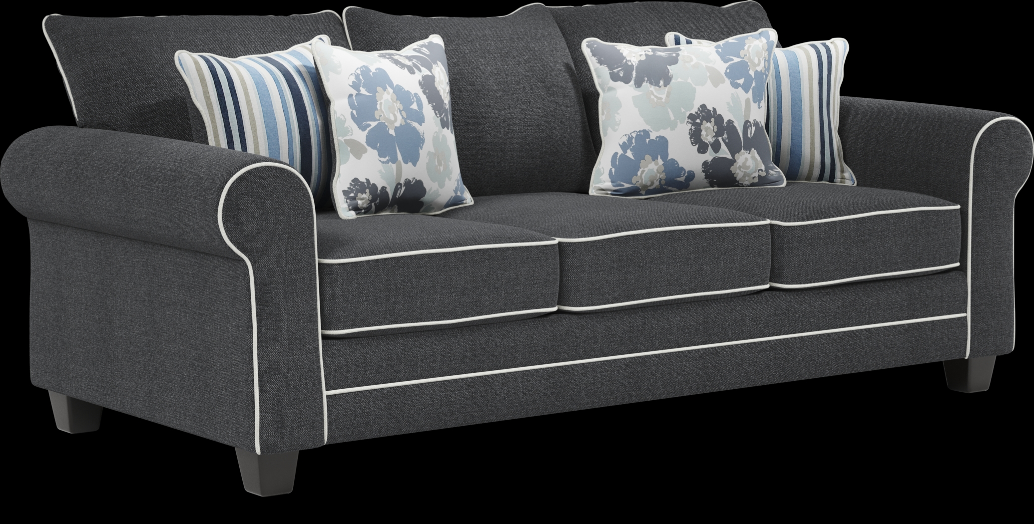 Blossom Fields Blue Sofa - Thumbnail - Image 3