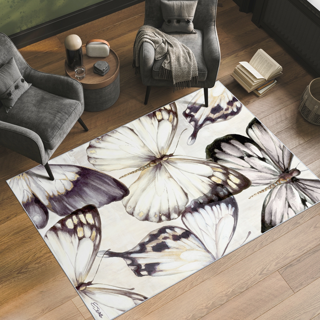 Blossom Villa White 5' x 7'7 Rug - Thumbnail - Image 2