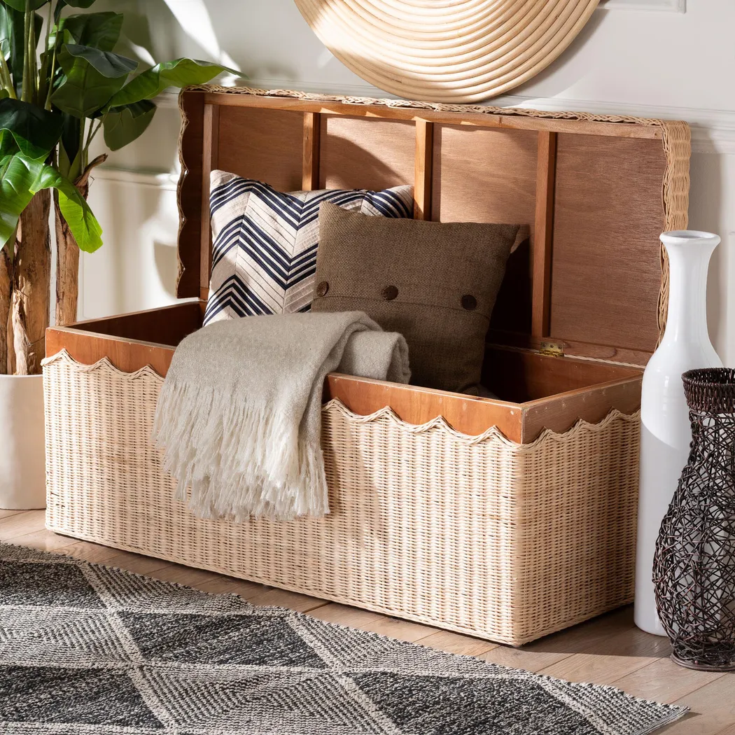 Blossomtales Brown Storage Bench - Thumbnail - Image 3