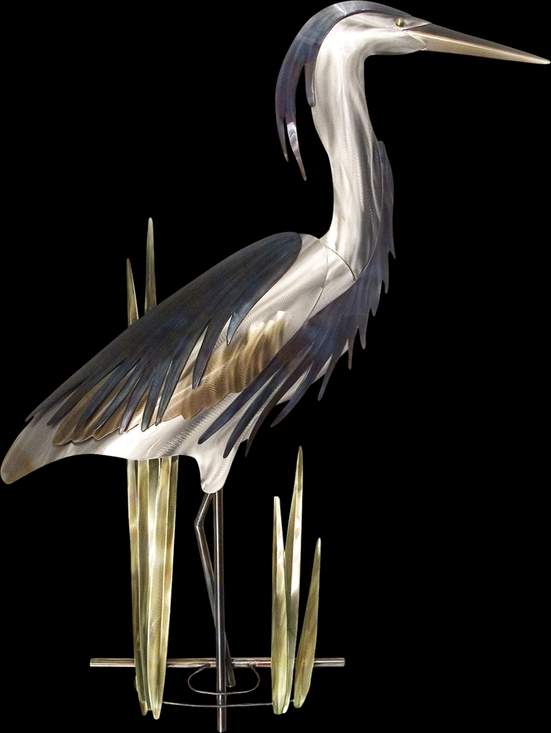 Blue Heron I Silver Outdoor Artwork - Thumbnail - Image 1