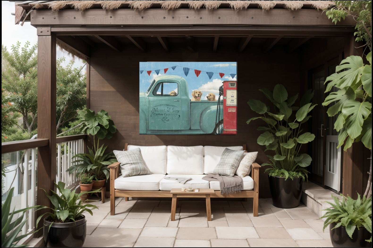 Blue Truck Ride Outdoor/Indoor Wall Art - Thumbnail - Image 2