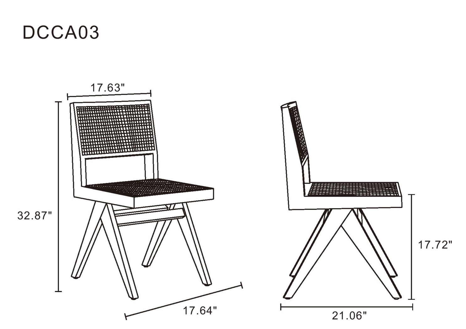 Bluesunny Natural Side Chair, Set of 2 - Thumbnail - Image 2