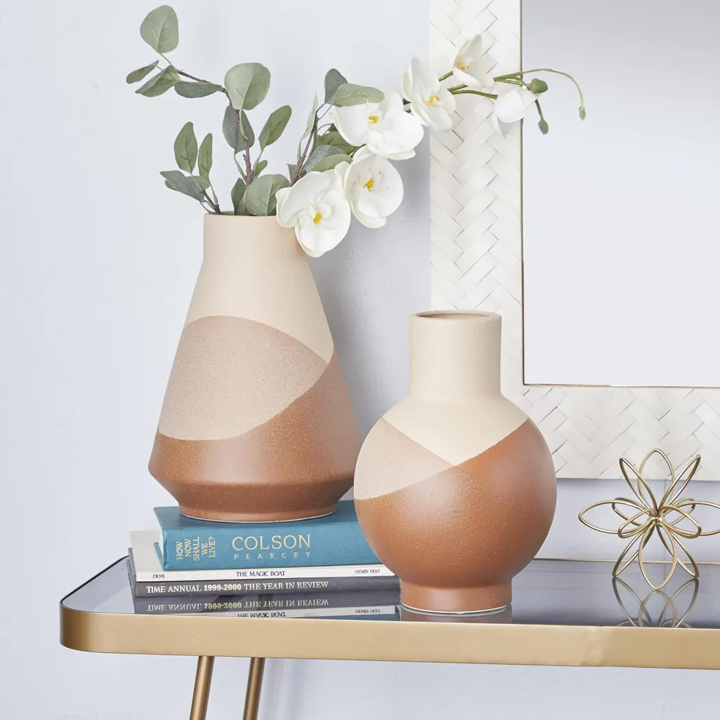 Boala Tan/Orange Vase, Set of 2 - Thumbnail - Image 2