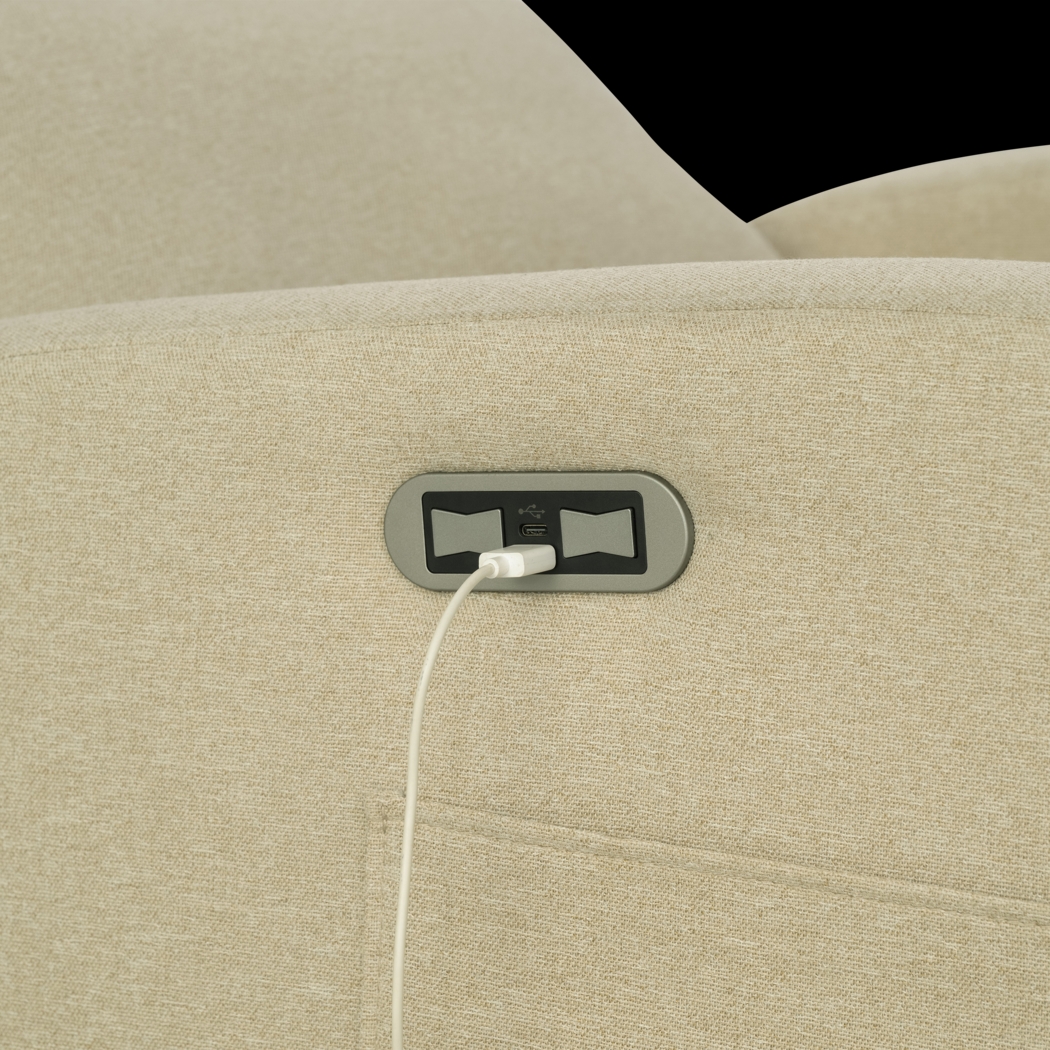 Boardew Beige Power Swivel Recliner - Thumbnail - Image 6