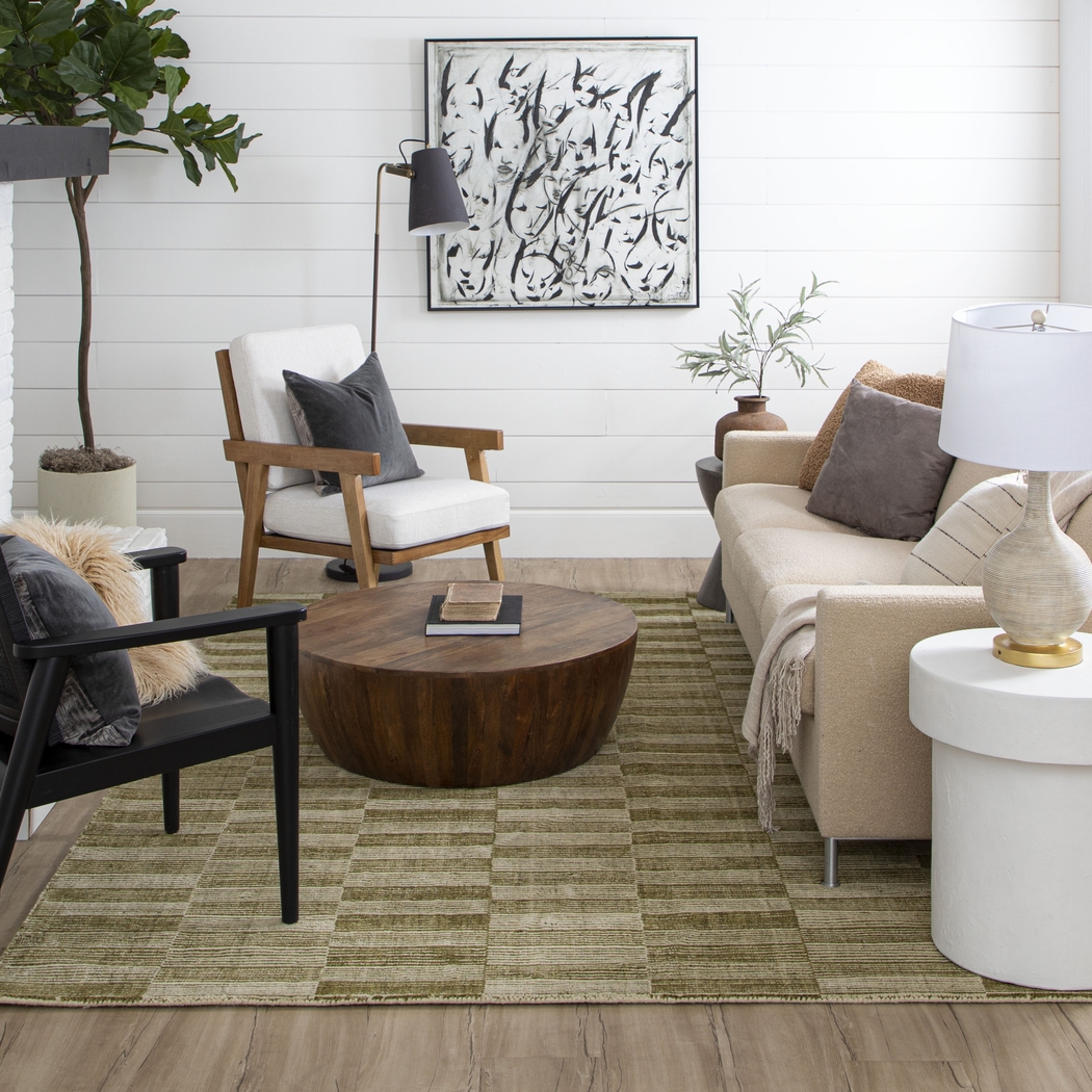 Bobby Berk Broken Stripe Green 5' x 8' Rug - Thumbnail - Image 2