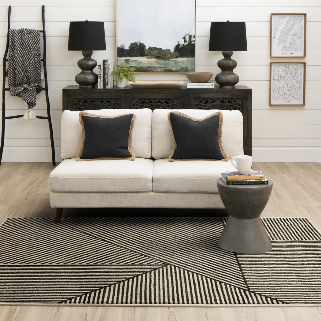 Bobby Berk Linea Black 5'3 x 7'10 Rug - Thumbnail - Image 2