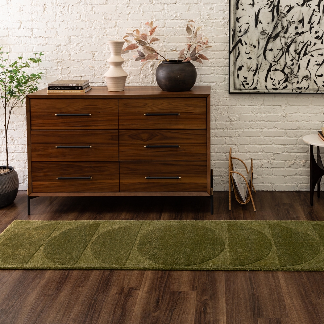 Bobby Berk Luna Sol Green 2' x 8' Runner Rug - Thumbnail - Image 2