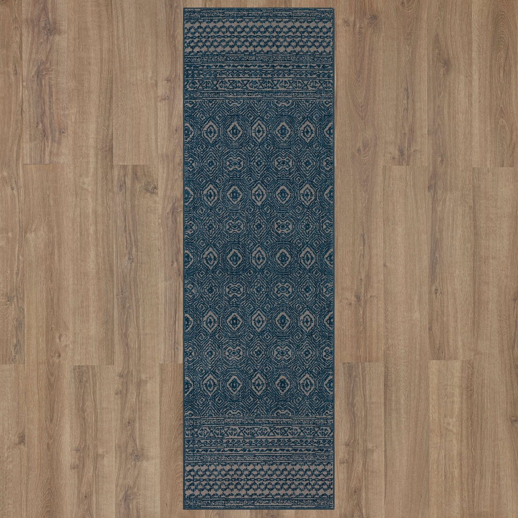Bobby Berk Minuetto Blue 2'4 x 7'10 Runner Rug - Thumbnail - Image 2