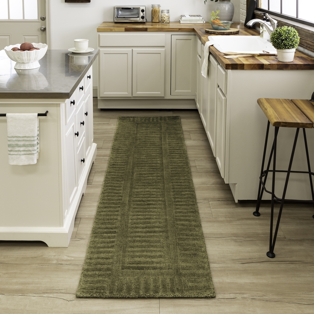Bobby Berk Terra Firma Green 2' x 8' Runner Rug - Thumbnail - Image 2
