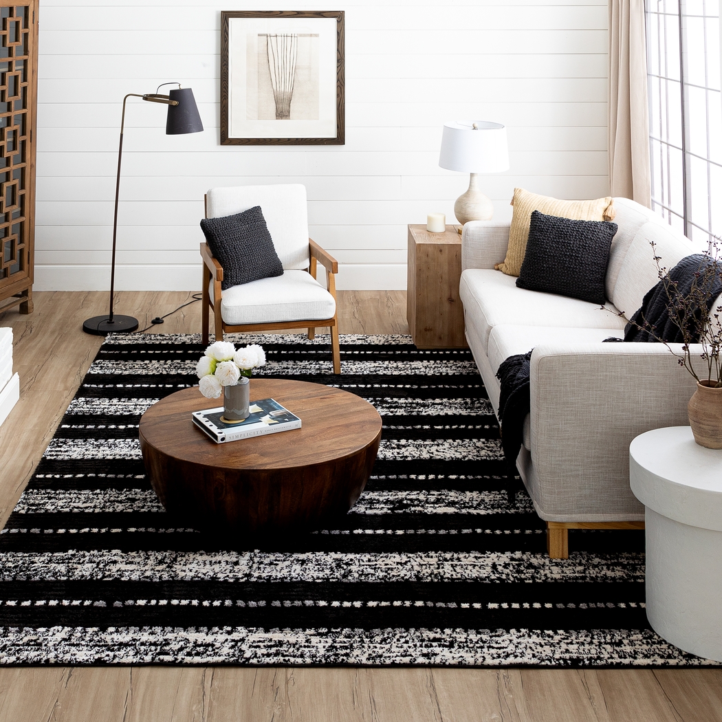 Bobby Berk Traverse Lanes Black 5' x 8' Rug - Thumbnail - Image 2