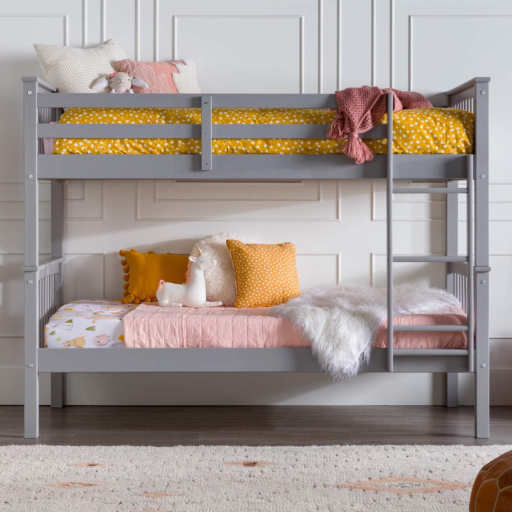 Kids Bobterry Gray Twin Bunk Bed - Thumbnail - Image 2