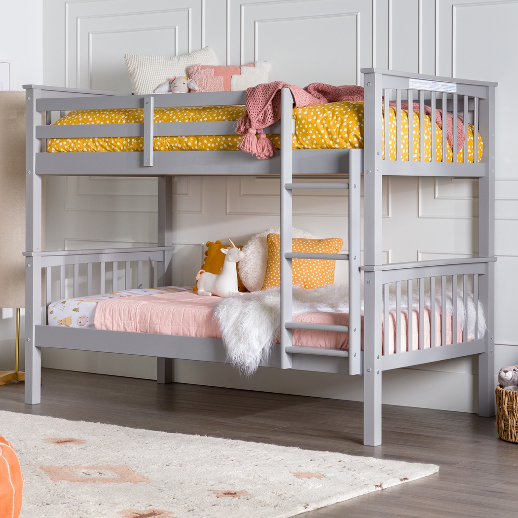 Kids Bobterry Gray Twin Bunk Bed - Thumbnail - Image 5