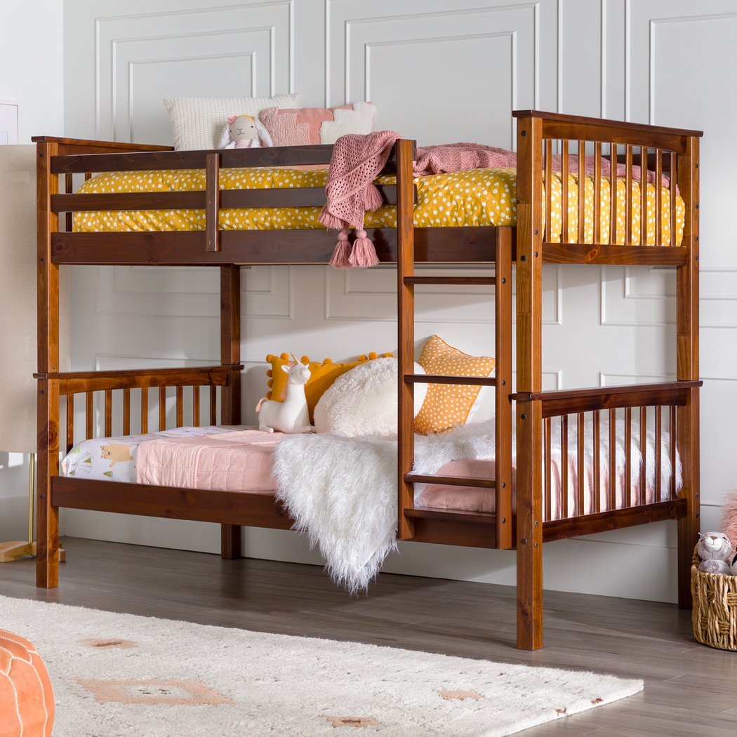 Kids Bobterry Walnut Twin Bunk Bed - Thumbnail - Image 2