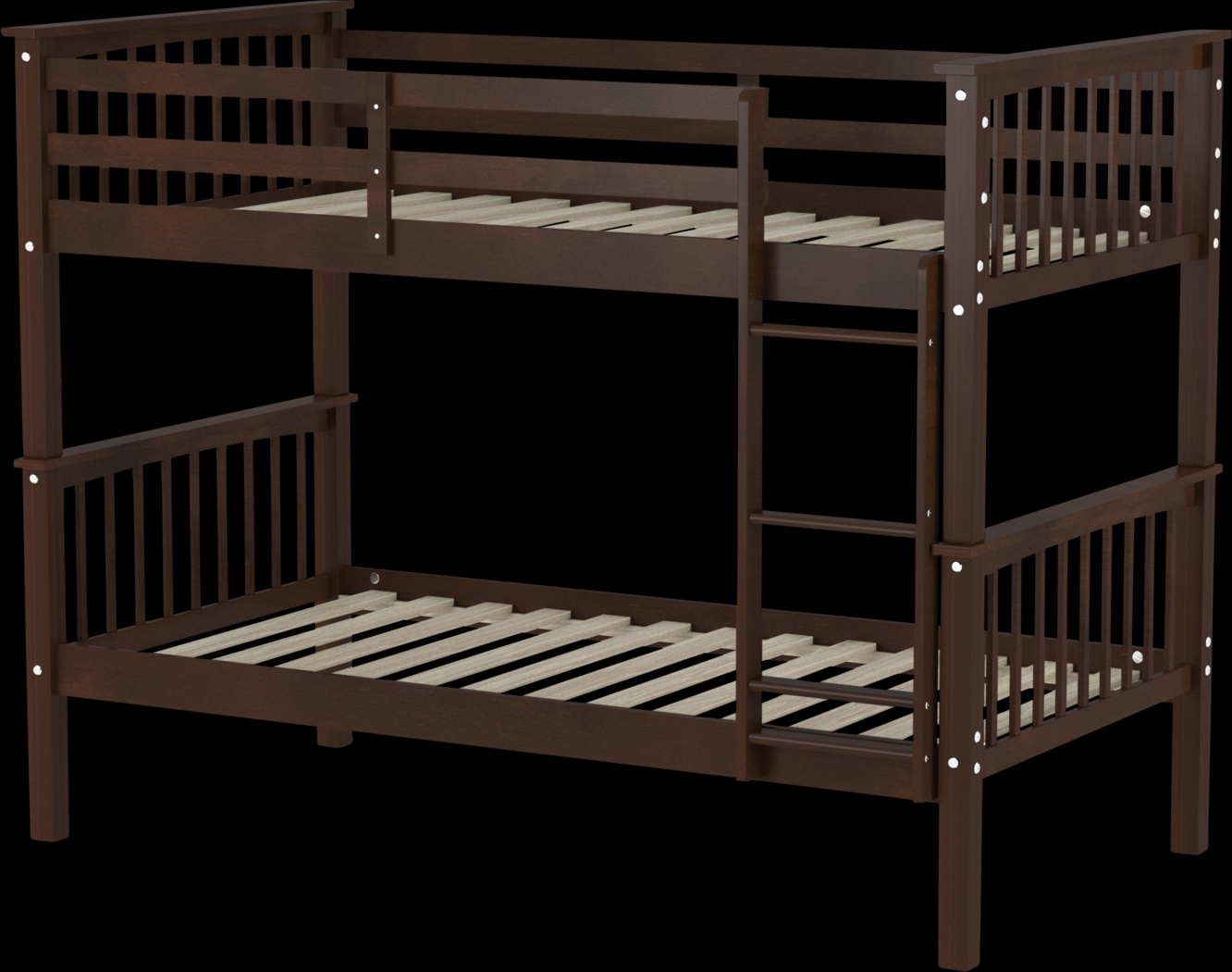 Kids Bobterry Walnut Twin Bunk Bed - Thumbnail - Image 1