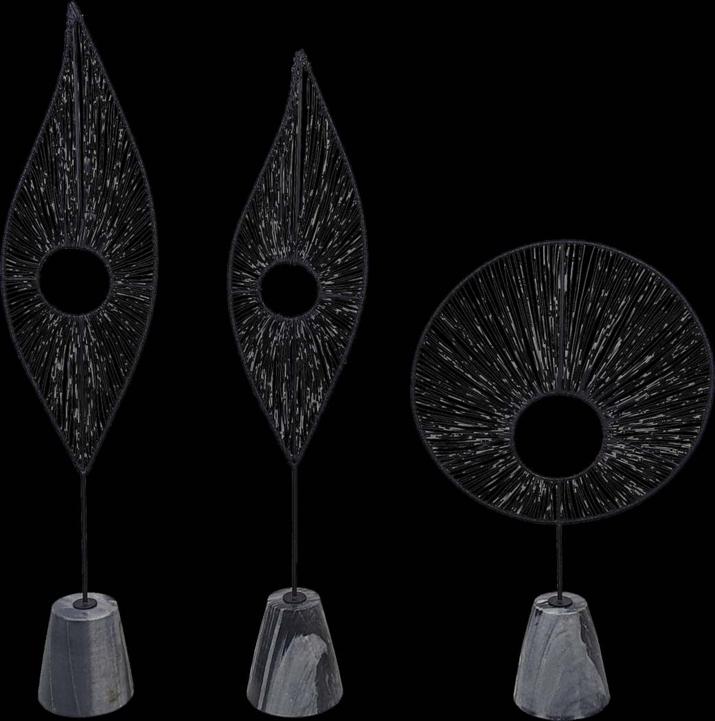 Boggiano Black Statue, Set of 3 - Thumbnail - Image 2