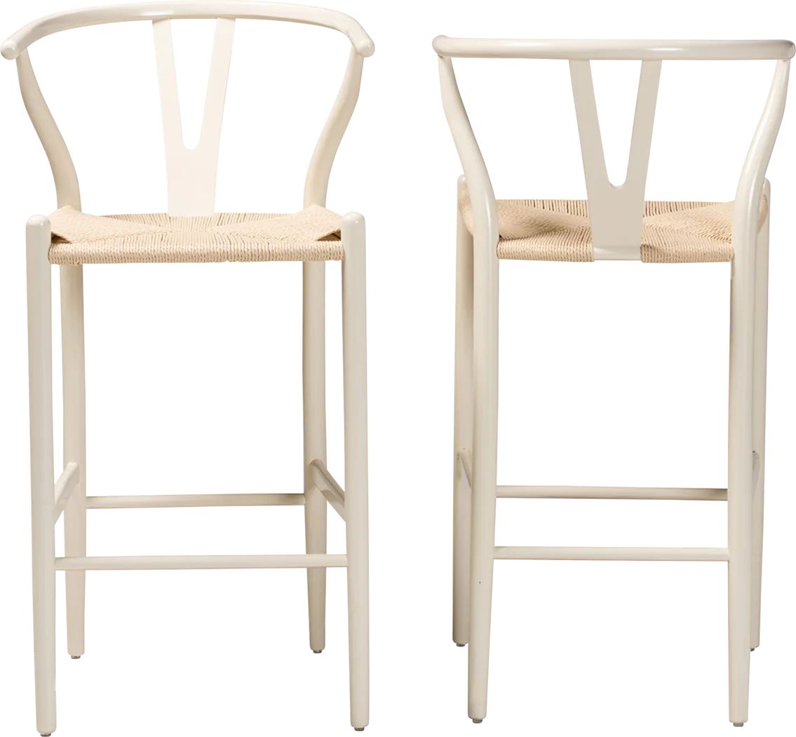 Boilvin White Barstool, Set of 2 - Thumbnail - Image 4