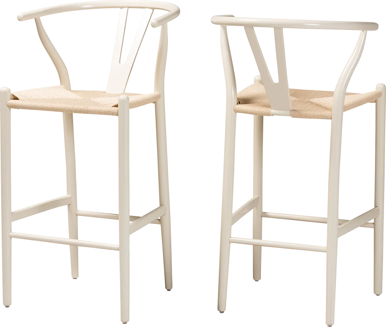 Boilvin White Barstool, Set of 2 - Thumbnail - Image 1