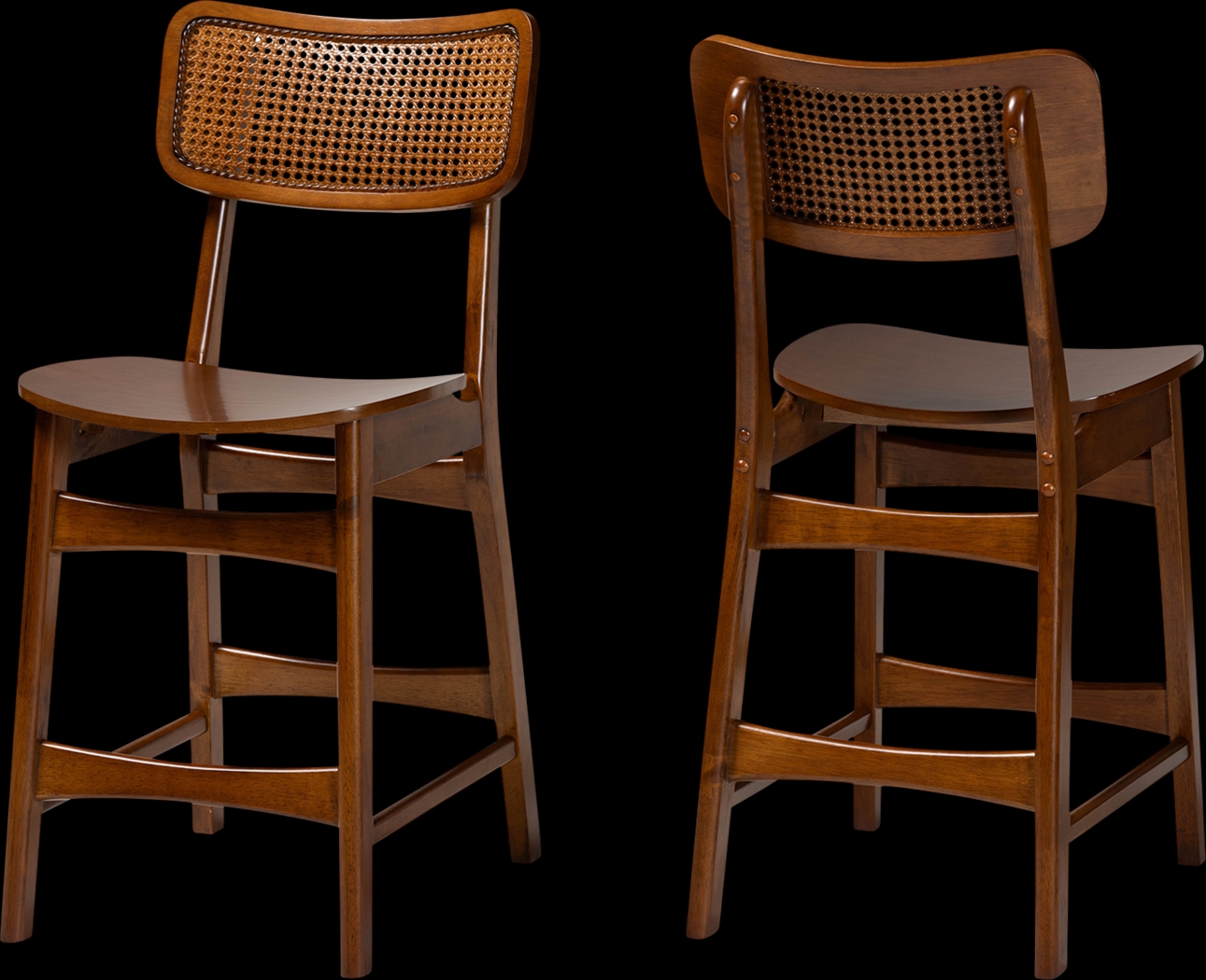 Bolgiano Walnut Brown Counter Stool, Set of 2 - Thumbnail - Image 1