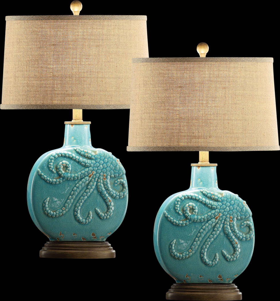 Bolton Spring Blue Table Lamps, Set of 2 - Thumbnail - Image 1
